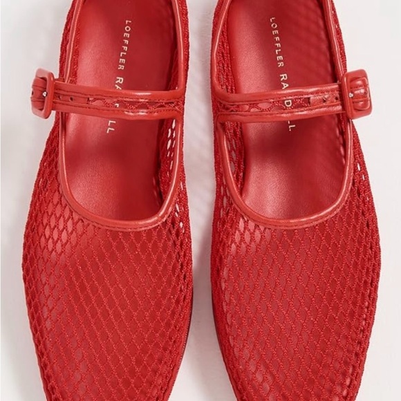 Loeffler Randall Shoes - Loeffler Randall Red Mesh Flats